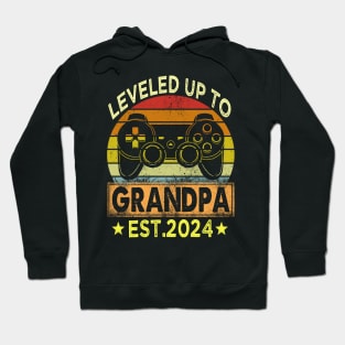 leveled up to grandpa est 2024 Hoodie